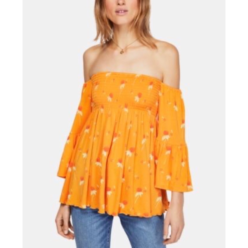 Free People Lana Off Shoulder Smocked Tunic NWT